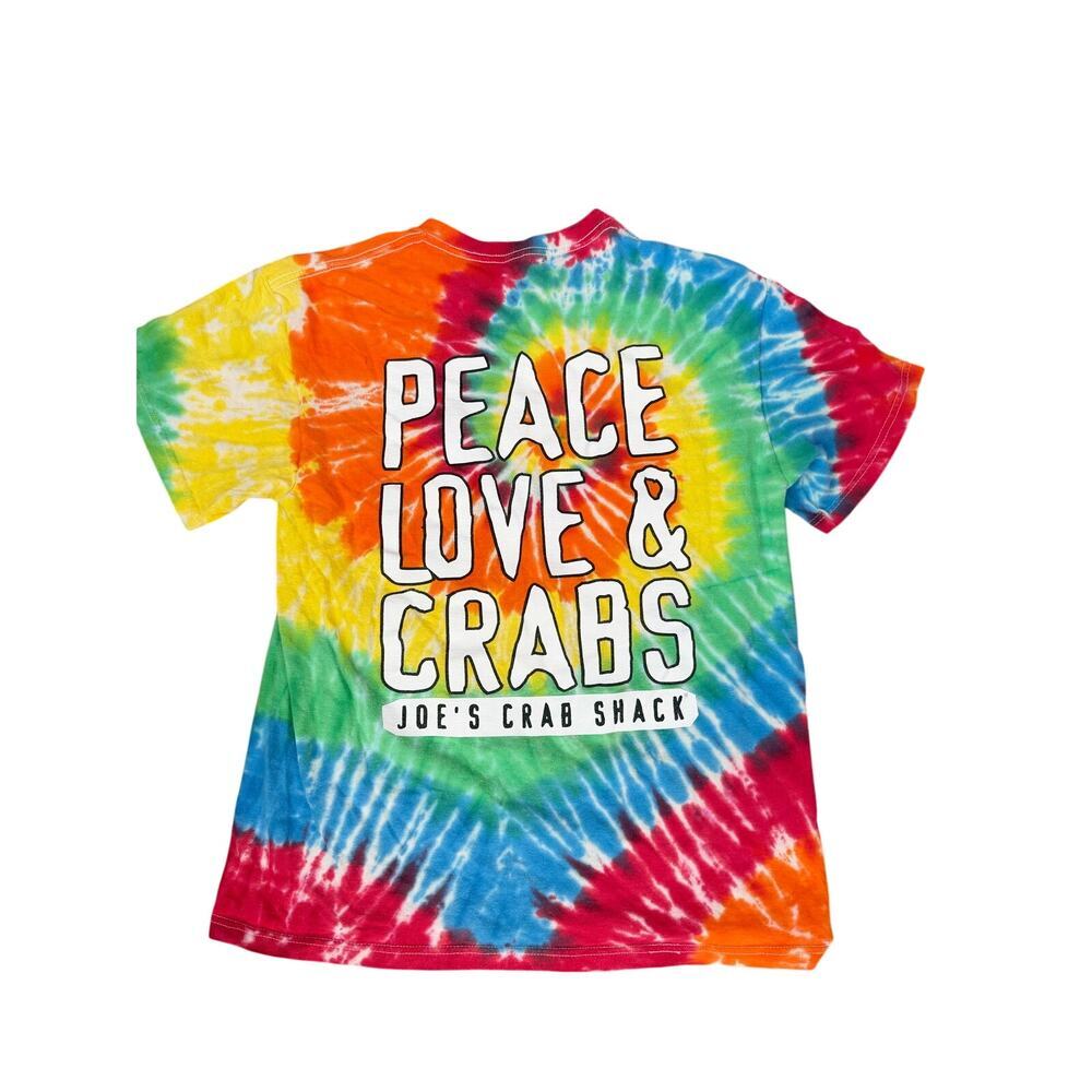 Joe's Crab Shack Peace Love and Crabs Hippy Tie Dye T-Shirt-Medium